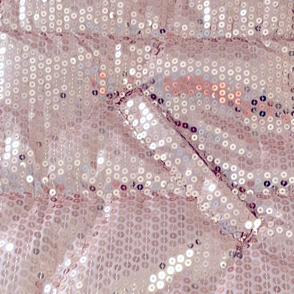 Grace + Emma All Over Sequence Puffer Jacket Coat Rose Gold Shiny Sparkly Med - Picture 8 of 10